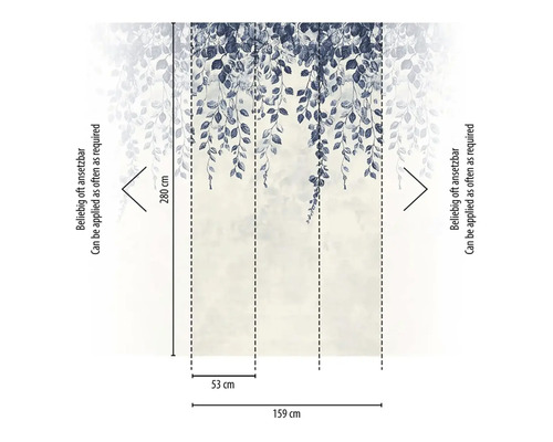 Vzor tapety s kvetinovým motívom listov a rozmermi