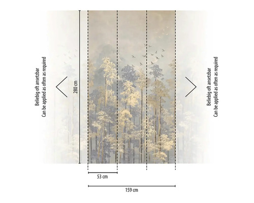 Tapeta s motívom lesa s rozmermi 159 cm x 280 cm