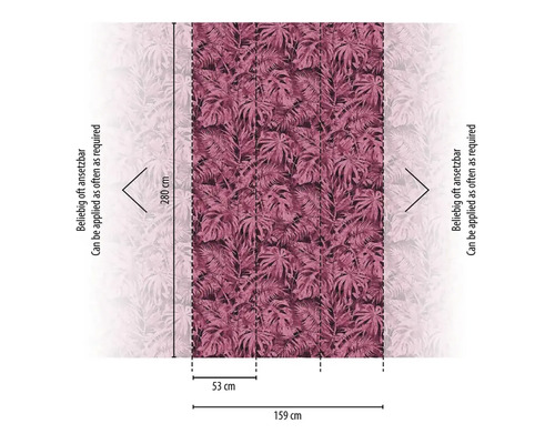 Tapeta s rastlinným vzorom a rozmermi 280 x 159 cm