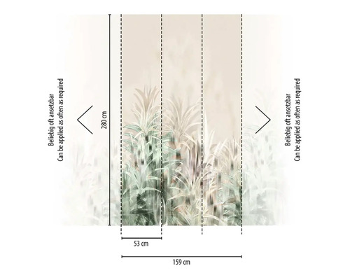 Tapeta s motívom tráv, rozmery 159 x 280 cm