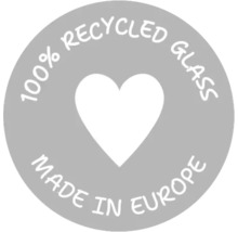Značka: 100 percent recyklované sklo, vyrobené v Európe