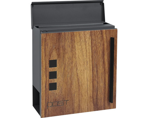 Poštová schránka s dizajnom dreva a otvorom