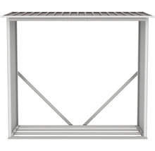 Regál na drevo z kovu so strechou