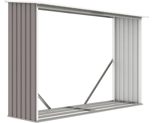 Pohľad na rám kovovej kôlne na náradie pre montáž