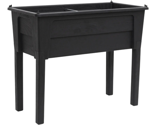 Čierny hrantík na nôžkach pre záhradu alebo terasu.