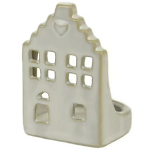 Dekoratívny keramický svietnik v tvare domu