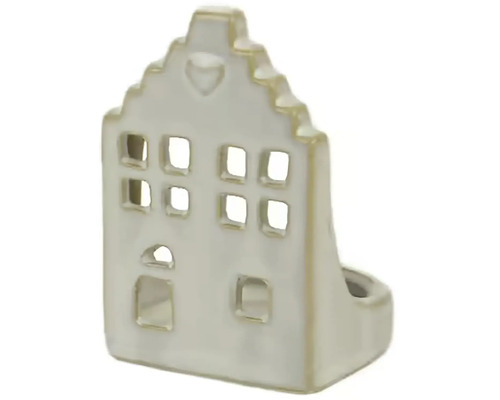 Dekoratívny keramický svietnik v tvare domu