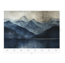 Fototapeta s motívom hôr a jazera, pozostávajúca z ôsmich panelov, celková veľkosť 400 cm x 270 cm