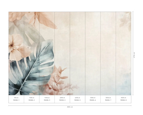 Fototapeta s rastlinným vzorom a rozmermi