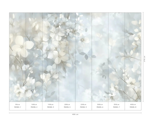 Kvetinová tapeta s kvetinovým vzorom, 400 x 270 cm