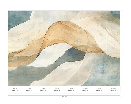 Foto tapeta s abstraktným dizajnom s rozmermi 400 x 270 cm, pozostávajúca z ôsmich pásov