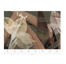 Fototapeta s kvetinovým vzorom, skladajúca sa z ôsmich pruhov