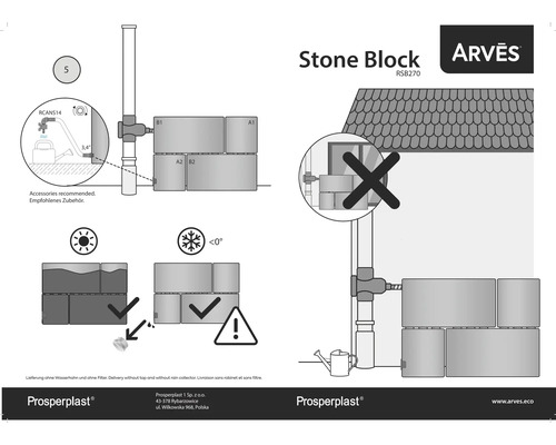 Návod na inštaláciu nádrže na dažďovú vodu Stone Block