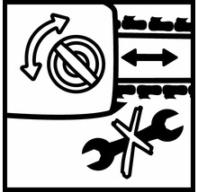 Symbol pre žiadnu rotáciu, vodorovný pohyb a žiadnu opravu