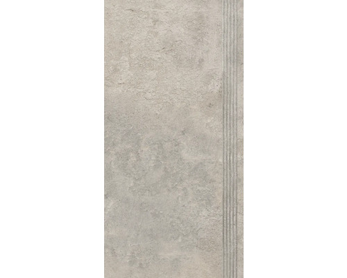 Sivá dlaždica z jemnej kameniny s drážkovanou štruktúrou