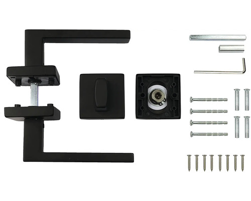 Sada dverového kovania s kľučkou, štvorhranom a upevňovacím materiálom