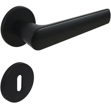 Čierna kľučka dverí s kľúčovou rozetou