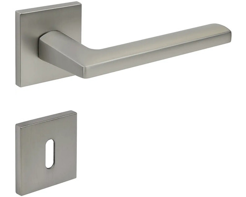 Sada kľučky na dvere so štvorcovou rozetou a kľúčovou rozetou