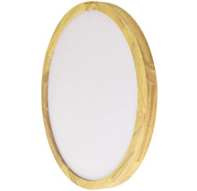 Guľaté LED stropné svietidlo s dreveným rámom