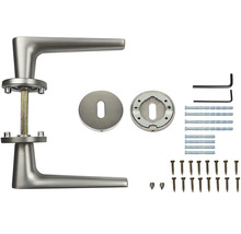 Sada kľučky ku dverám s rozetami a montážnym materiálom