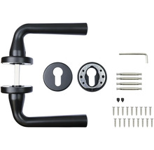 Sada kľučiek dverí s rozetami a montážnym materiálom