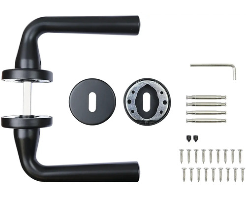 Kľučky na dvere s rozetami a montážnym materiálom