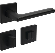 Sada kľučiek ku dverám so štvorcovou rozetou a otočným gombíkom