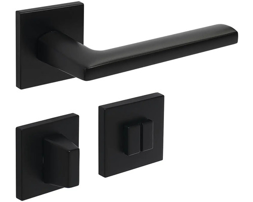 Sada kľučiek ku dverám so štvorcovou rozetou a otočným gombíkom