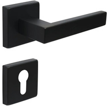 Čierna interiérová dverová súprava so štvorcovou rozetou a kľúčovou rozetou