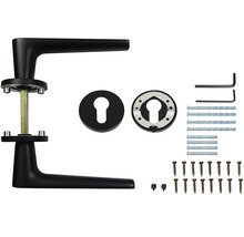 Sada kľučky ku dverám s rozetami a upevňovacím materiálom