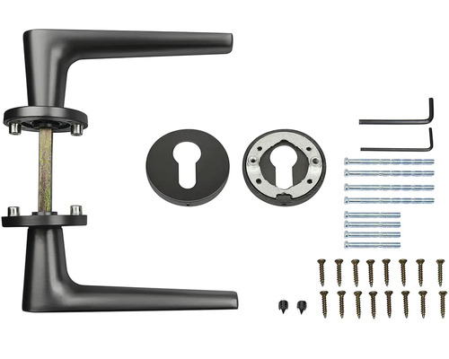 Sada kľučky ku dverám s montážnym príslušenstvom