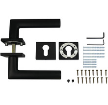 Sada kľučiek ku dverám so štvorcovou rozetou a montážnym materiálom