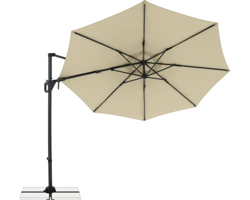 Výkyvný slnečník s krížovou základňou pre záhradu alebo terasu