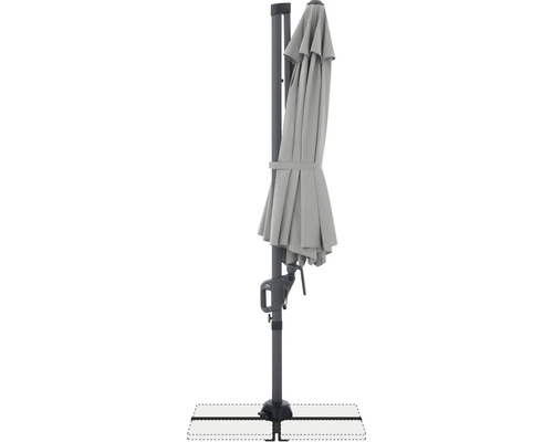 Zatvorený slnečník s bočnou nohou so stojanom