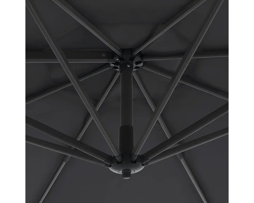 Detailný pohľad na rebrá a tyč slnečníka