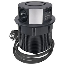 Zapuštěná zásuvková lišta s USB portami a napájacím káblom