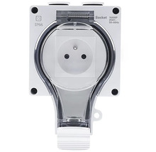 Zásuvka s ochranným kontaktom s výklopným vekom pre vonkajšie použitie