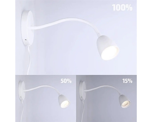 Nástenné svietidlo s nastaviteľným jasom, vhodné pre rôzne potreby osvetlenia