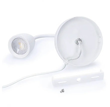 Biele LED nástenné svietidlo s flexibilným ramenom a montážnym príslušenstvom