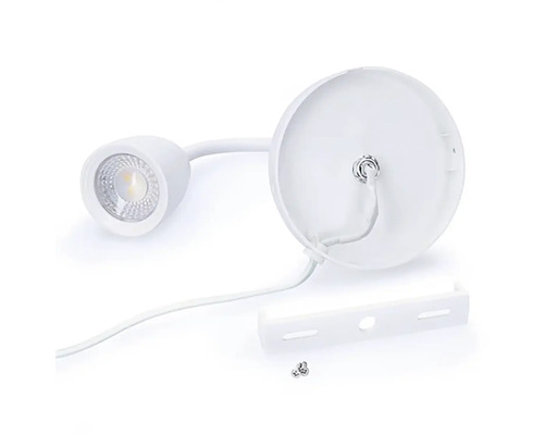 Biele LED nástenné svietidlo s flexibilným ramenom a montážnym príslušenstvom