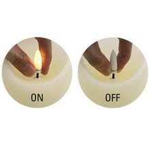 Ukážka LED sviečky v stave zapnuté a vypnuté