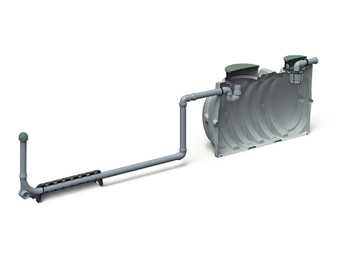 Systém dažďovej kanalizácie s nádržou a potrubím