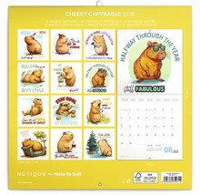 Kalendár Cheeky Capybaras 2026, 16-mesačný kalendár s ilustráciami kapybár s mottom