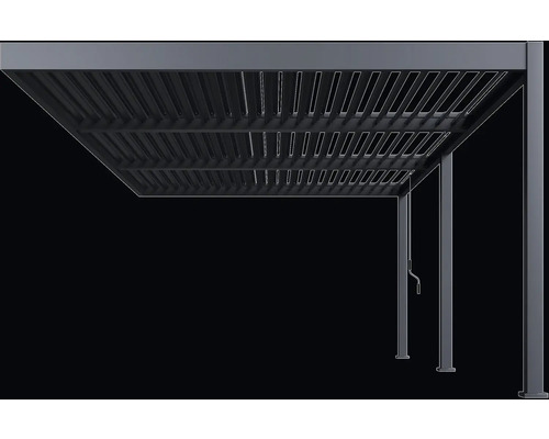 Pergola s lamelovou strechou na tienenie terás a záhrad