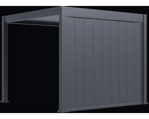 Pergola s lamelovou strechou a bočnými stenovými prvkami