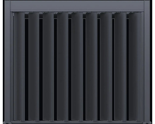 Kovový plot s vertikálnymi lamelami pre vonkajšie použitie