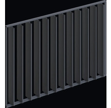 Kovový plot s vertikálnymi lamelami na vonkajšie použitie