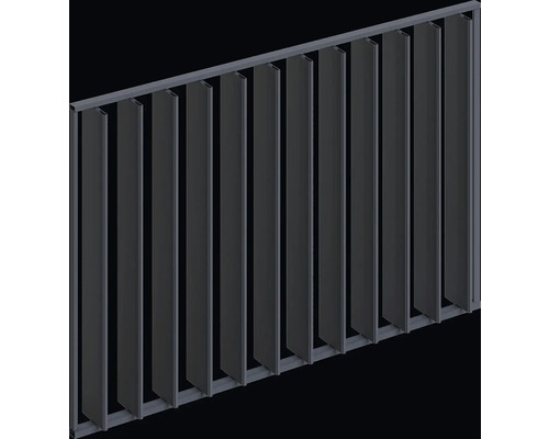 Kovový plot s vertikálnymi lamelami na vonkajšie použitie