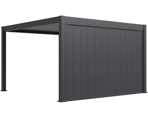 Pergola s lamelovou strechou a bočnou stenou