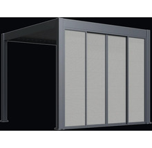 Pergola s lamelami a posuvnými prvkami